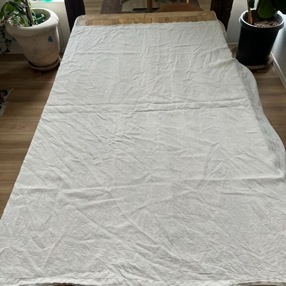 Quince 100% Linen Light Filtering Curtain 70" x 70" Off White